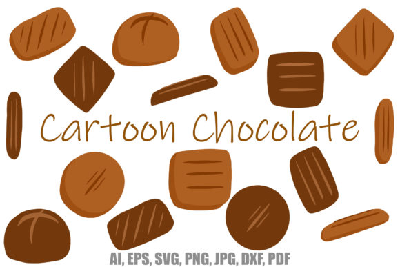 16 Dark Milk Chocolate Cartoon SVG: A Sweet Design Asset