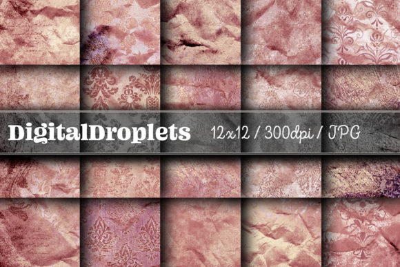 Golden Damask Dust Vol. 20 | Vintage Textured Paper Collection