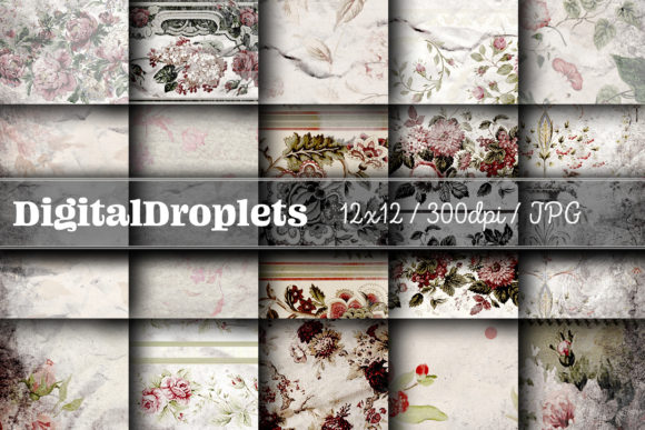 Journaled Flowers Vol. 16 | Vintage Floral Paper Collection